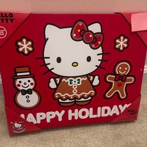 Hello Kitty Festive Wall Art - Red, White, and Brown